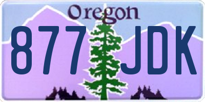 OR license plate 877JDK