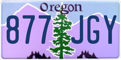 OR license plate 877JGY