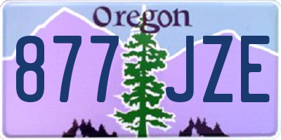 OR license plate 877JZE
