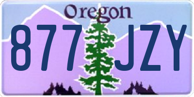 OR license plate 877JZY