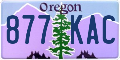 OR license plate 877KAC