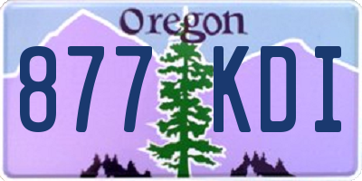 OR license plate 877KDI