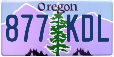 OR license plate 877KDL