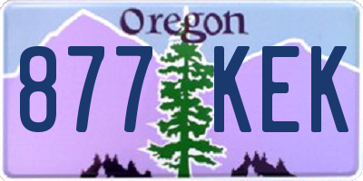 OR license plate 877KEK