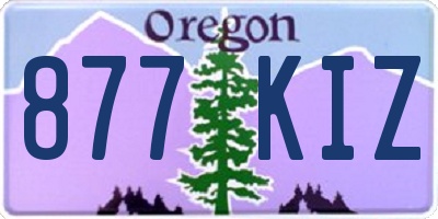 OR license plate 877KIZ