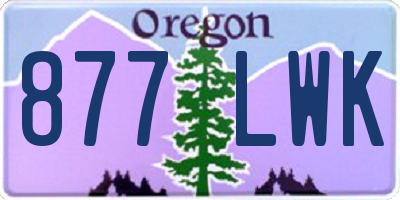 OR license plate 877LWK