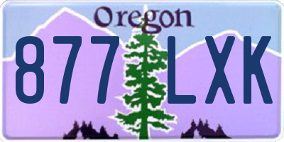 OR license plate 877LXK