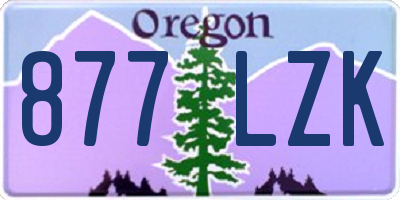 OR license plate 877LZK