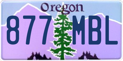 OR license plate 877MBL