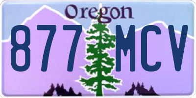 OR license plate 877MCV