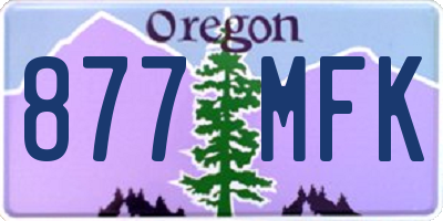 OR license plate 877MFK