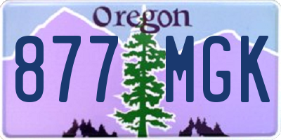 OR license plate 877MGK