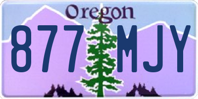 OR license plate 877MJY