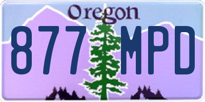 OR license plate 877MPD