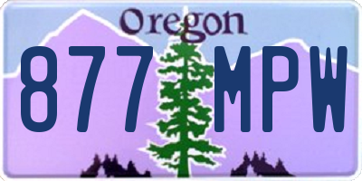 OR license plate 877MPW