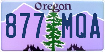 OR license plate 877MQA
