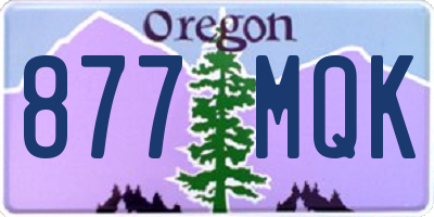 OR license plate 877MQK
