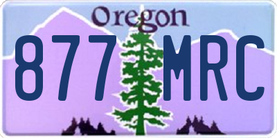 OR license plate 877MRC