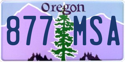 OR license plate 877MSA
