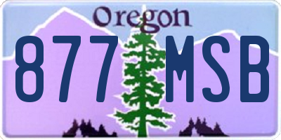 OR license plate 877MSB