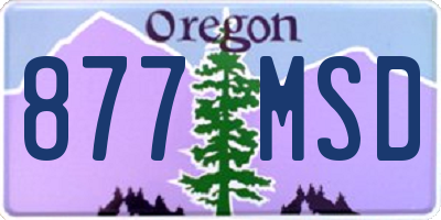 OR license plate 877MSD
