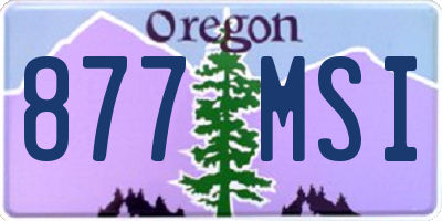 OR license plate 877MSI