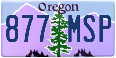 OR license plate 877MSP