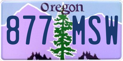 OR license plate 877MSW