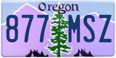 OR license plate 877MSZ