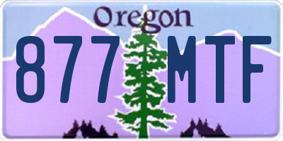 OR license plate 877MTF