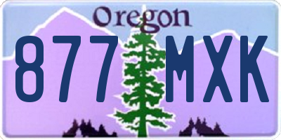OR license plate 877MXK