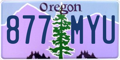 OR license plate 877MYU