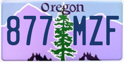 OR license plate 877MZF