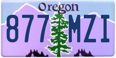 OR license plate 877MZI