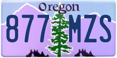 OR license plate 877MZS