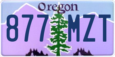OR license plate 877MZT
