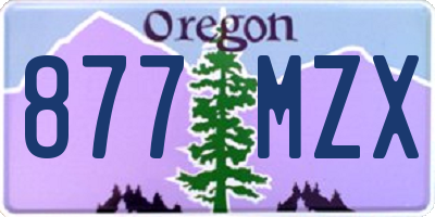 OR license plate 877MZX