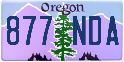 OR license plate 877NDA