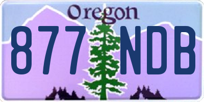 OR license plate 877NDB