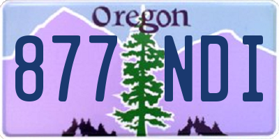 OR license plate 877NDI