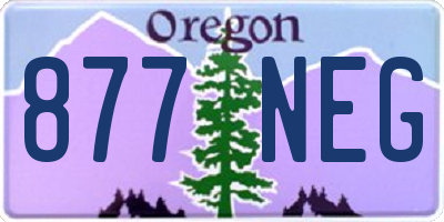 OR license plate 877NEG