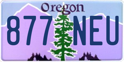 OR license plate 877NEU