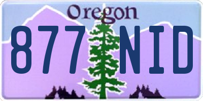 OR license plate 877NID