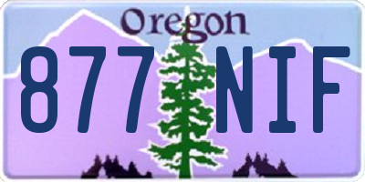 OR license plate 877NIF