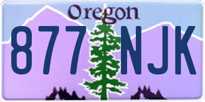 OR license plate 877NJK