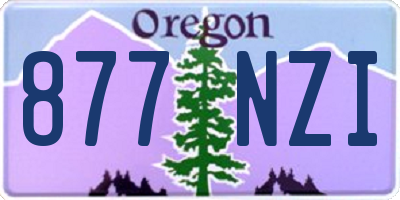 OR license plate 877NZI