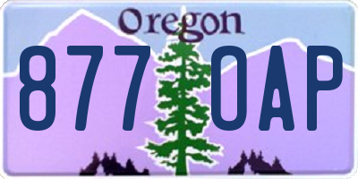 OR license plate 877OAP