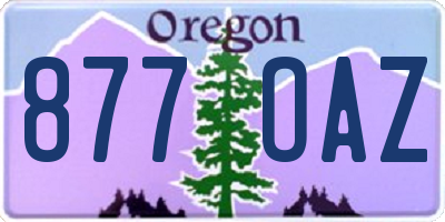 OR license plate 877OAZ