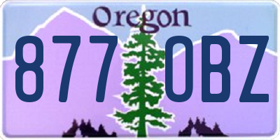 OR license plate 877OBZ