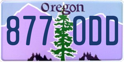 OR license plate 877ODD